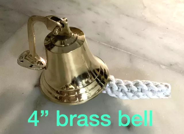 Antique Finish Brass Ship Bell 4inch Nautical Maritime Bell Marine Boat Wall