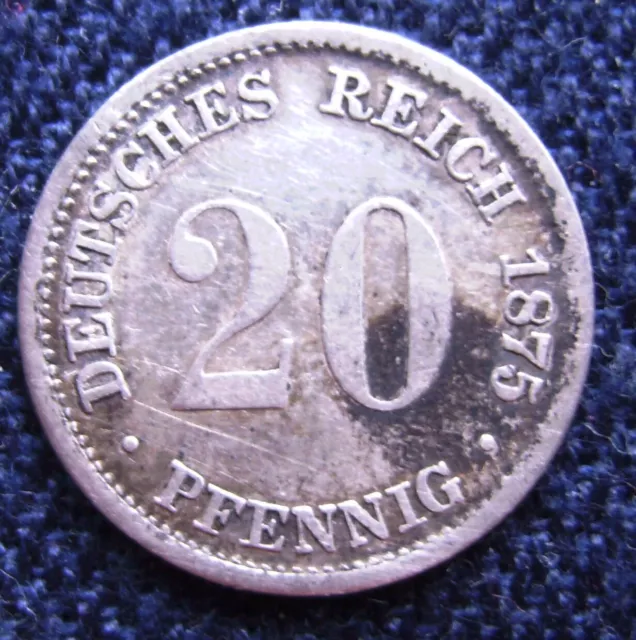 (!) 20 Pfennig 1875 D Silber (!)