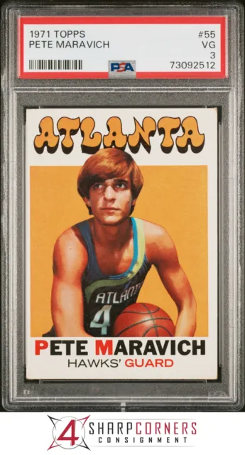 1971 Topps #55 Pete Maravich Hawks Hof Psa 3 A3647802-512