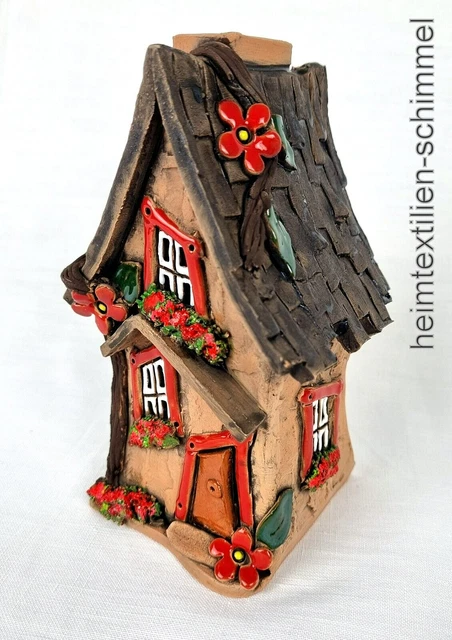 MucHome Windlicht Haus Aus Keramik - Skandinavisches Teelichthaus