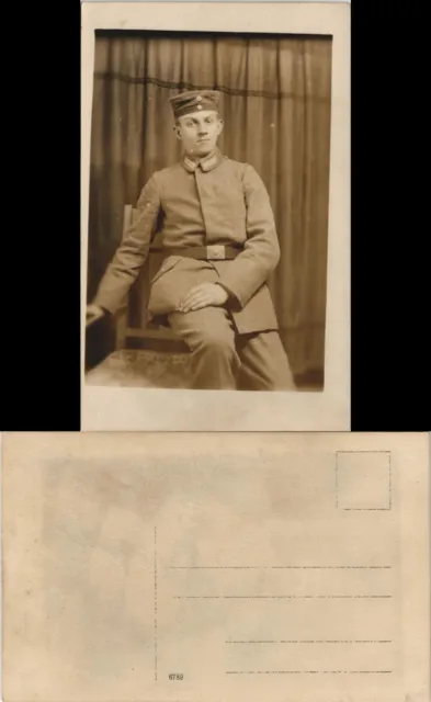 Echtfoto Militär Soldatenleben Soldat mit Uniform ca. 1. WK 1915 Privatfoto