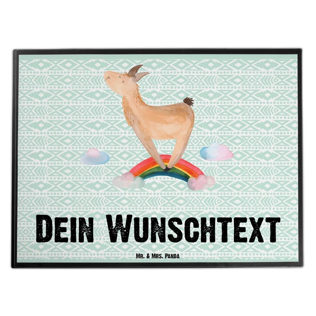 Glückwunschkarte Für Enkelin – Mit Lama & Regenbogen, Folien-Finish, 12,6x17,9 Cm