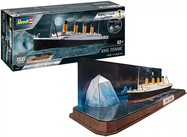 Revell 05599 - RMS Titanic + 3D Puzlle Diorama - 1:600 - Plástico Modelo Kit