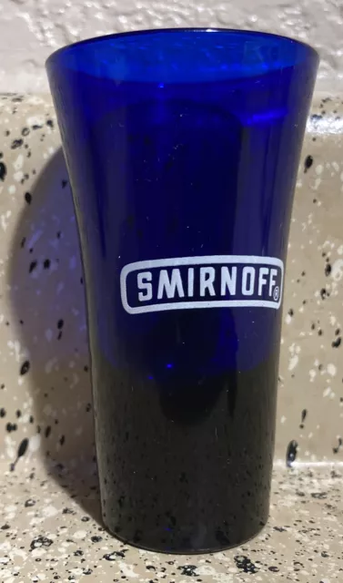 Shotglass DOUBLE SMIRNOFF VODKA DARK BLUE GLASS