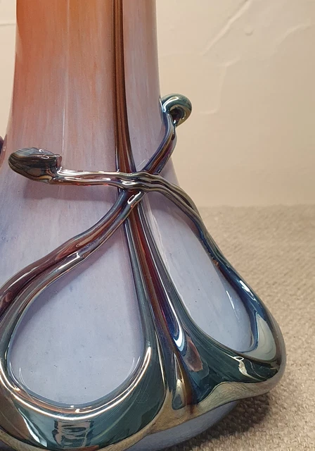 Vase En Verre Soufflé Bleu Cobalt Biot - 39 Cm, Création Artisanale Silice Création