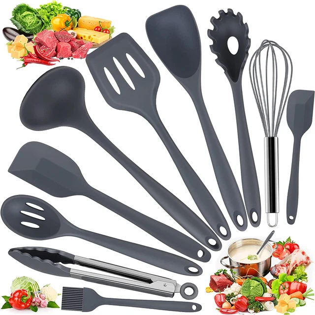 Utensili Da Cucina Accessori, 10 PCS Set Mestoli Cucina, Utensili Cucina Silicon