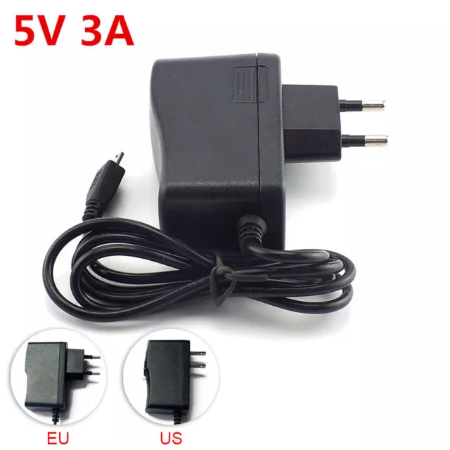 5V 3A Micro USB AC Adapter DC Wall Power Supply Charger for Raspberry Pi /Switch