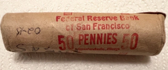 Obw 1954 S Lincoln Wheat Penny Gem Cent Roll*Unopened *Federal Bank *Watch Video