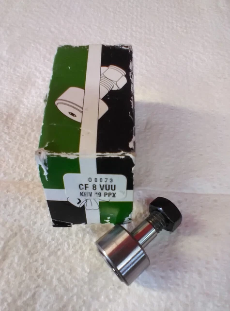 JMC Cam Follower CF8VUU, Cylindrical Wheel Rim, Hexagon Socket Head, Stud Type