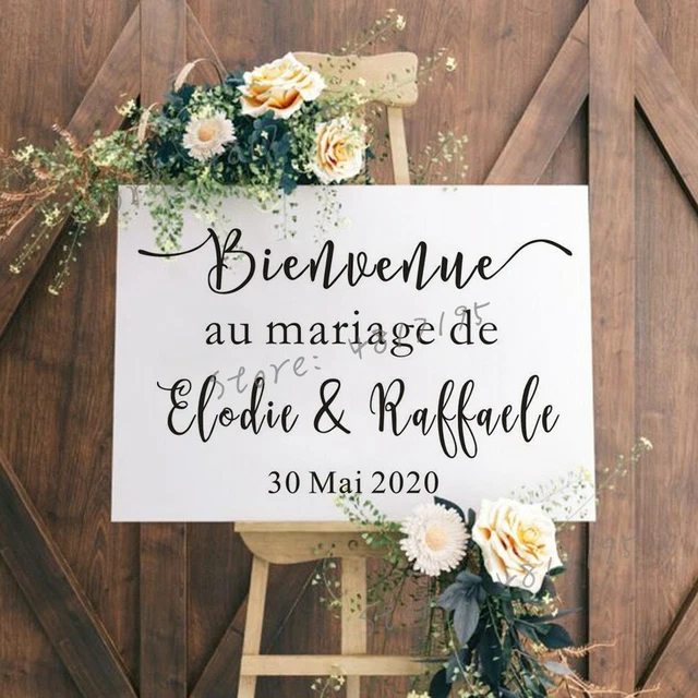 French Vinyl Stickers for Wedding Signs Wedding Welcome Sign Special Day Wedding