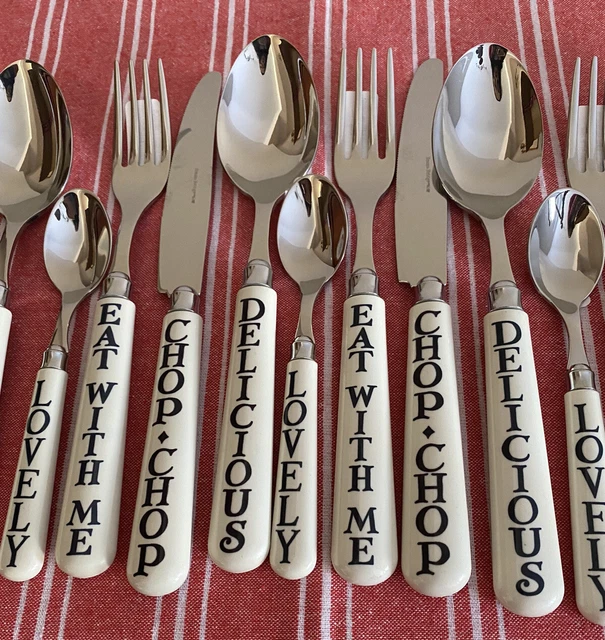 EMMA BRIDGEWATER BLACK Toast Set Of 16 Cutlery Brand New £150.00