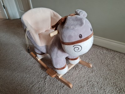 HOMCOM CUTE KIDS Ride-On Rocking Donkey w/ Sound Handlebars Seat Belt ...