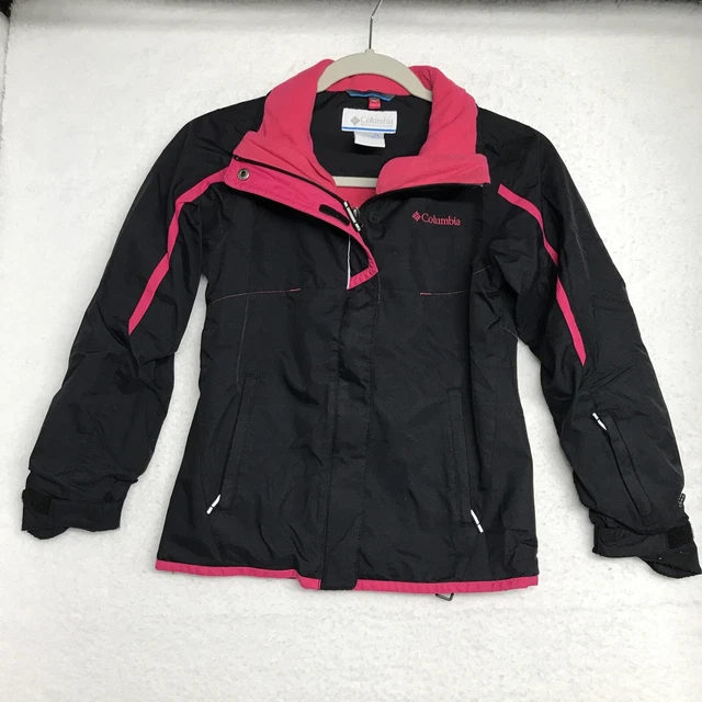 Columbia Jacket Youth Girls S Small 8 Shell Only Pink Black Bugaboo Interchange
