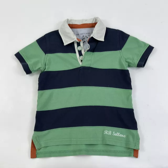 RB Sellars Kids Boys Polo Shirt Tshirt Size 4 Striped Country Western GUC