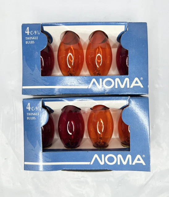 VINTAGE NOMA CHRISTMAS Lights Box Size 9 1/4 Multicolor Twinkle Set 8