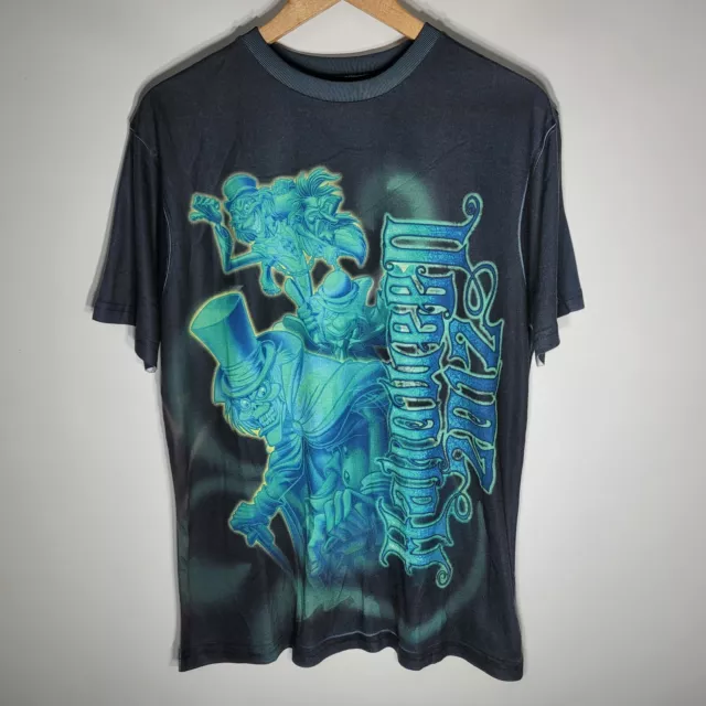 2012 Halloween Haunted Mansion All Over T Shirt Disney World Black Large