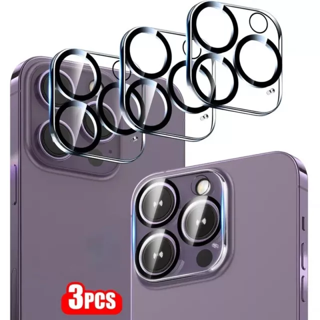 3 Pack For iPhone 14 13 12 11 Pro Max Tempered Glass Camera Lens Cover Protector