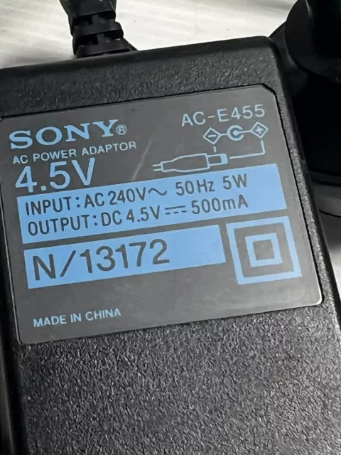 Genuine SONY AC-E455 AC Australian Power Adapter 4.5V Power Supply *WORKING*