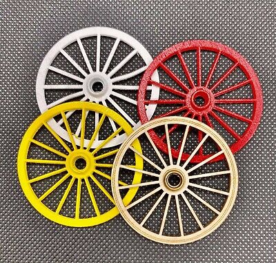 Dollhouse Miniature Set of 4 Wagon/Cart Wheels - 1:12 Scale (3 3/4" - 16 Spoke)