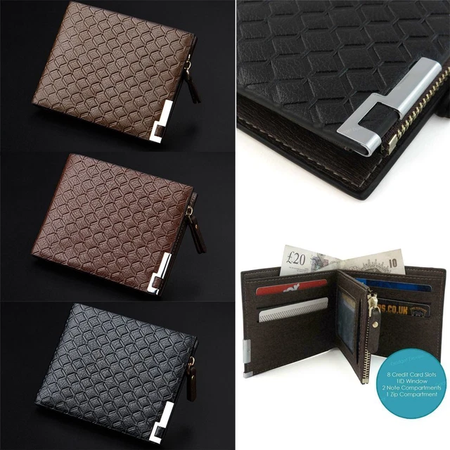 Baur – Portachiavi in vera pelle | Tasca portachiavi con portamonete | Scomparto per banconote e carte di credito | Custodia portachiavi con anello in metallo | Portafoglio piccolo | Blu colomba