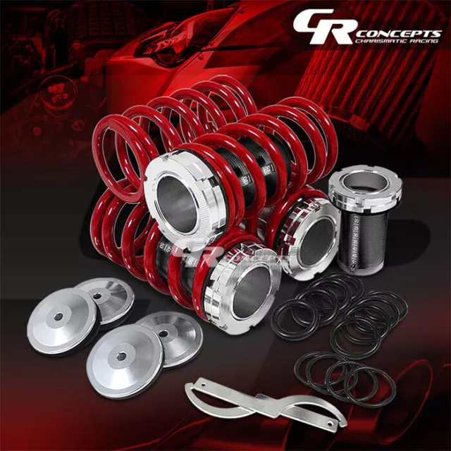 Scaled 0-3"Height Adjustable Coilover For 88-00 Civic Eg/Ej/Ek/Em1/Dc Drop Red