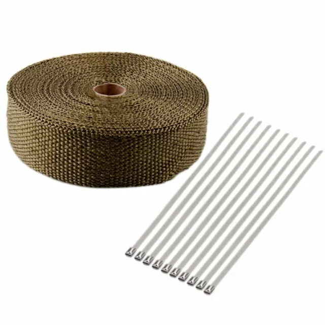 2" x 50 FT Titanium Manifold Exhaust Wrap Header Pipe Heat Insulation Tape Roll