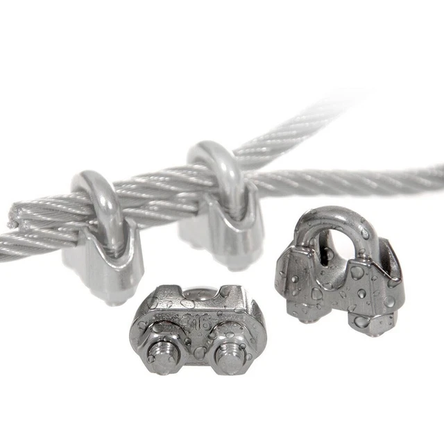 Sécurisez vos cordes avec la pince à câble en acier inoxydable pour 2 diamèt
