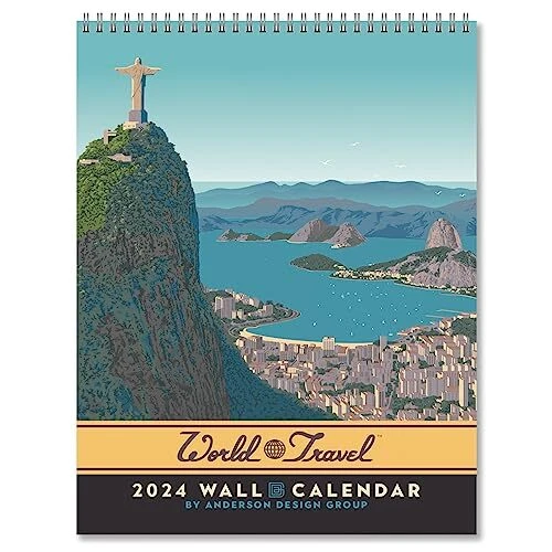 2024 CALENDAR World Travel Destinations Design Large Wall Calendar