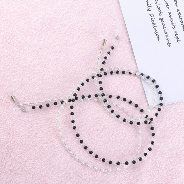 2 Pcs Eyeglasses Holder Strap Eye Glasses String Pearl Sunglasses Accessories 3