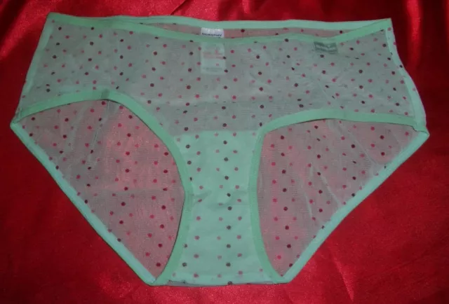 Hauchzartes transparentes Nylon Höschen Gr. 40 grün/bunt Nylonslip Panty  (F61)