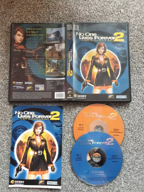 No One Lives Forever 2 - A Spy in H.A.R.M.'s Way - PC CDROM Complete With Manual