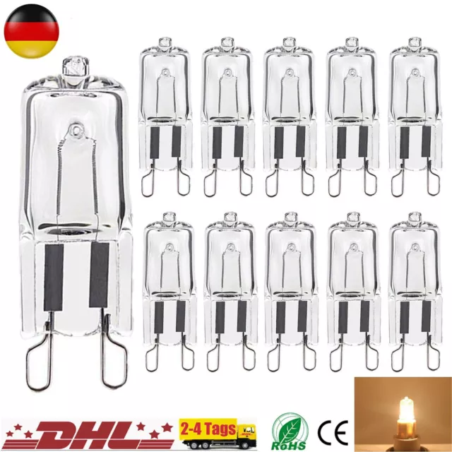 10x G9 Halogen 25W/40W/60W 220V Warmweiß Leuchtmittel G9 Stiftsockellampe DE