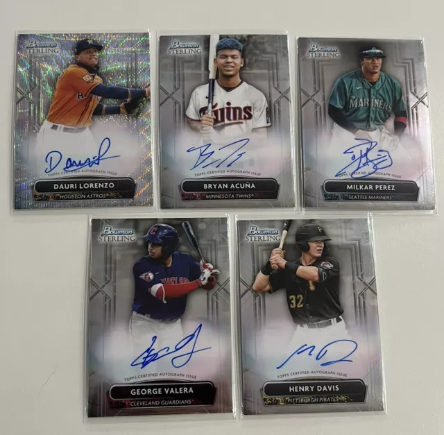 Lot 30 Card 2022 Topps Bowman Sterling Baseball Box 5 Auto RC Card And Variation