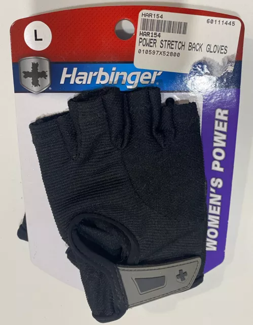 NEW Harbinger Women Power Weightlifting/Fitness Gloves LARGE Powerstretch HAR154 NEW Harbinger Women Power Weightlifting/Fitness Gloves LARGE Powerstretch HAR154