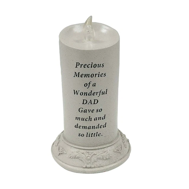 Solar Powered Flickering Led Candle, Waterproof Flameless Special Dad Memorial