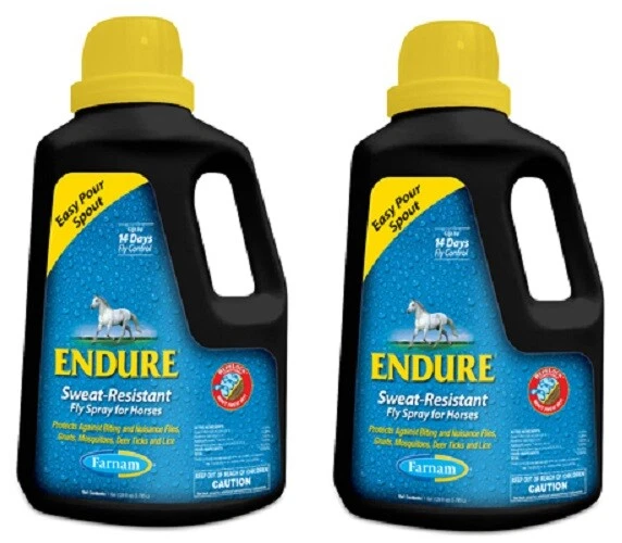 (2) ea Endure 100526253 Gallon Sweat Resistant 14 day Fly Spray for Horses