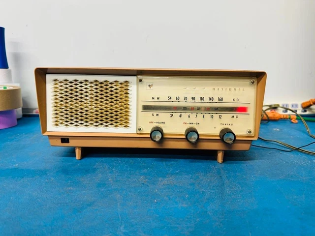 VINTAGE NATIONAL GX-240 2-Band Room Radio Japan Tested Rare VINTAGE NATIONAL GX-240 2-Band Room Radio Japan Tested Rare