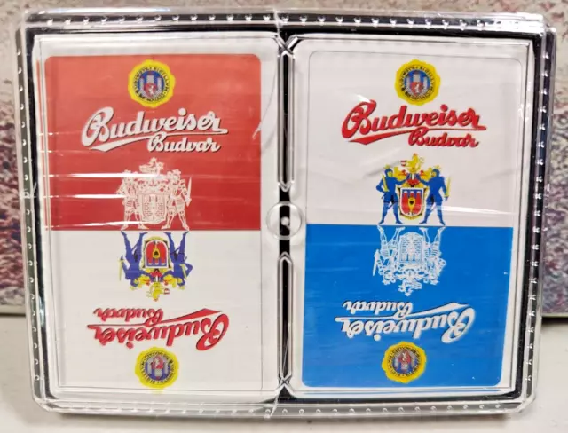 Rare BUDWEISER BUDVAR twin pack of playing cards - Sealed