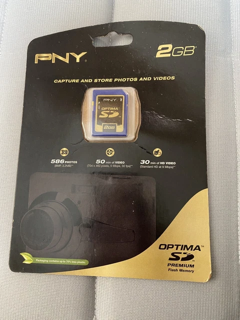 Tarjeta de memoria flash SD PNY OPTIMA Premium genuina 2 GB P-SD2GB-EF