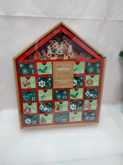 Holz Weihnachten Adventskalender Kinder Erwachsene Mickey Maus Wohnkultur Ornament 3