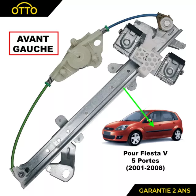 Leve Vitre Avant Gauche pour Ford Fiesta 5 Portes 1.25 16v 1.4 TDCi 2001-2008