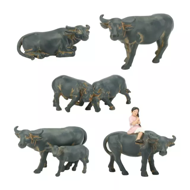 Calf Rockery Ornament Buffalo Statue for Desktop Fairy Garden Indoor Outdoor