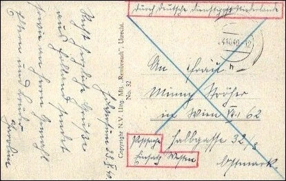Karte: Deutsche Dienstpost Niederlande - Postsache Einsatz Westen - Postschutz