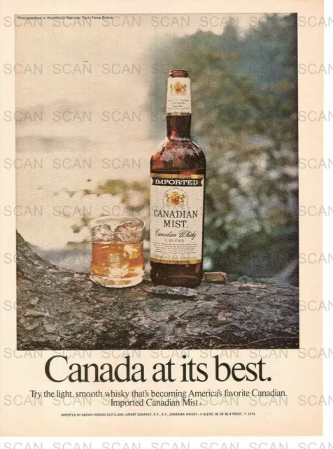 1974 Canadian Mist Whisky Vintage Magazine Ad  'Kejimkujik  Park Nova Scotia'