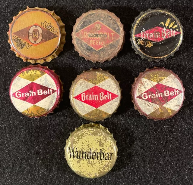7 Grain Belt Cork Lined Beer Bottle Cap Minneapolis Minnesota Vintage Minn Crown