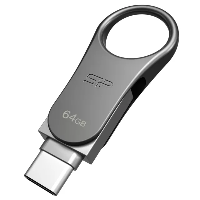 Silicon Power 64 GB Mobile C80 Dual Flash Drive for Type-C Ready Mobile Devices