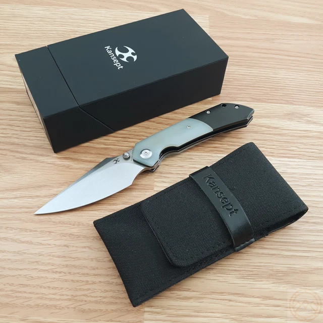 KANSEPT Eaglestrike Folding Knife - 3.73" CPM-S35VN Blade, Titanium Handle, Axis Lock, Thumb Stud