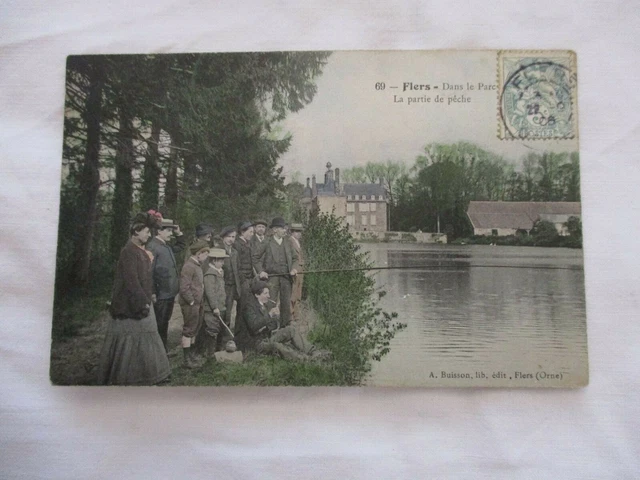 Cpa Orne 61 Flers Dans Le Parc La Partie De Pêche