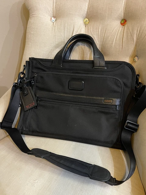 Tumi Alpha 2 Slim Portfolio Briefcase Black Laptop iPad