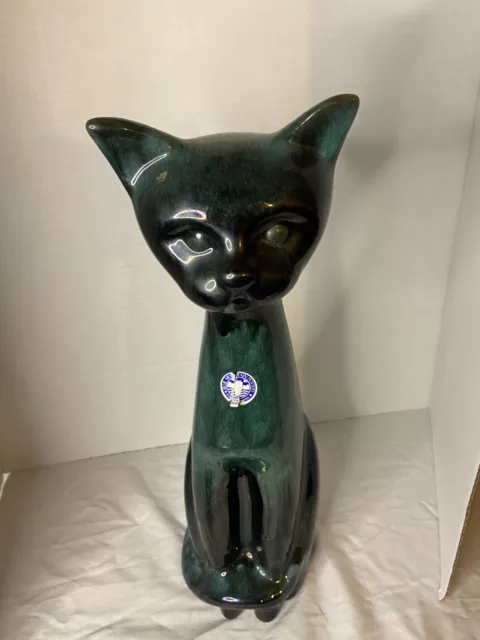 Blue Mountain Pottery 14” Large Cat Figurine Canada Sculpture Collectible